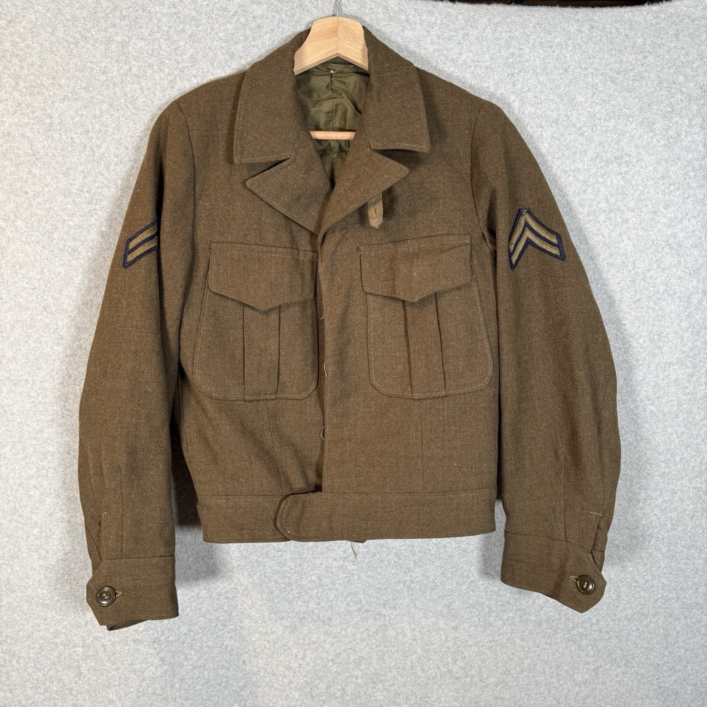 1953 Vintage M-1950 Ike Jacket Military Korean War Size 34R 100% Wool Enlisted